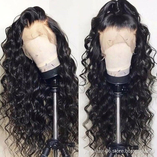 High Quality Human Hair Wigs Virgin Remy Brazilian HD Transparent Frontal Kinky Curly Deep Wave Lace Front Wig For Black Women